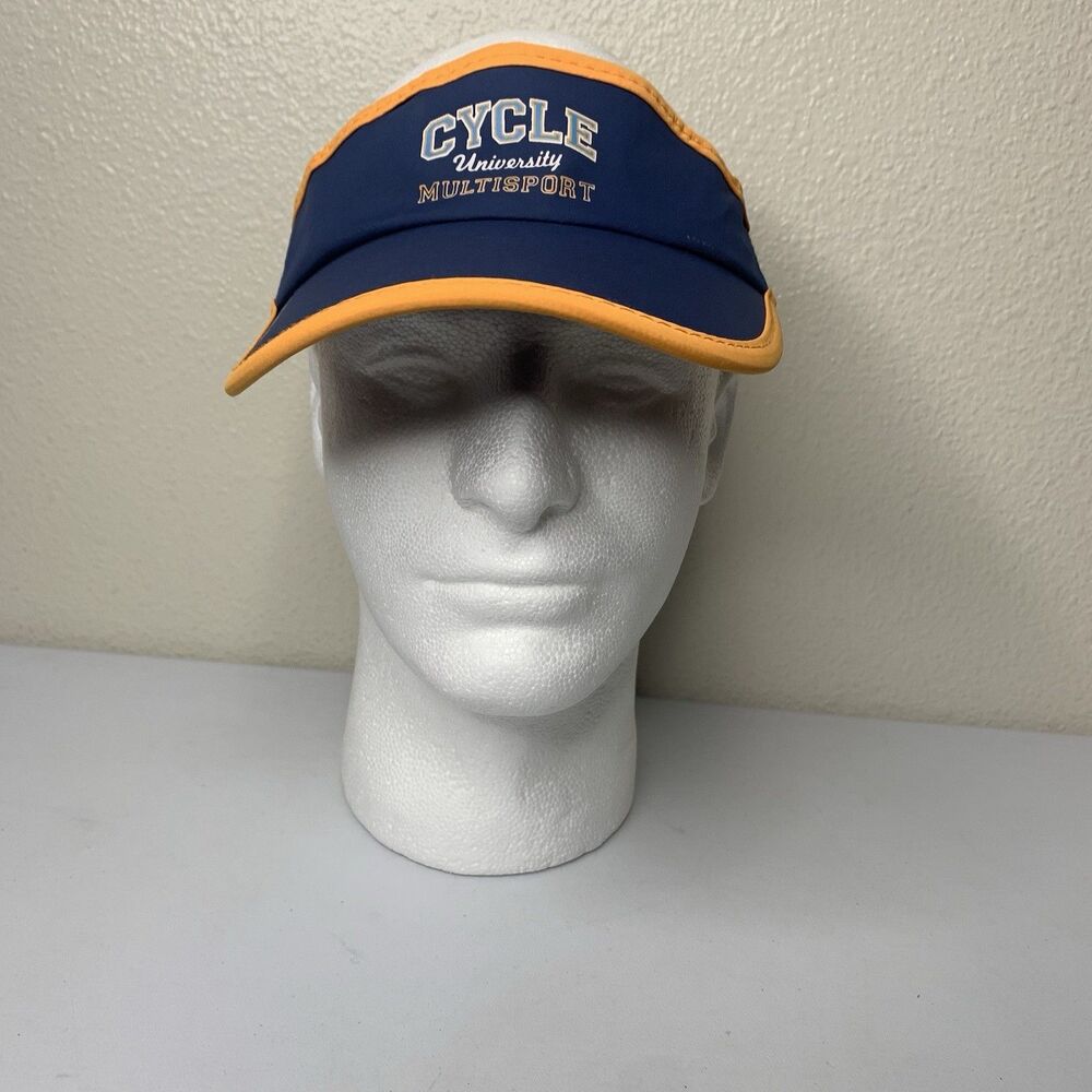 2XU Cycle University Sportswear Visor Hat Blue Orange Sz OS Triathlon Race